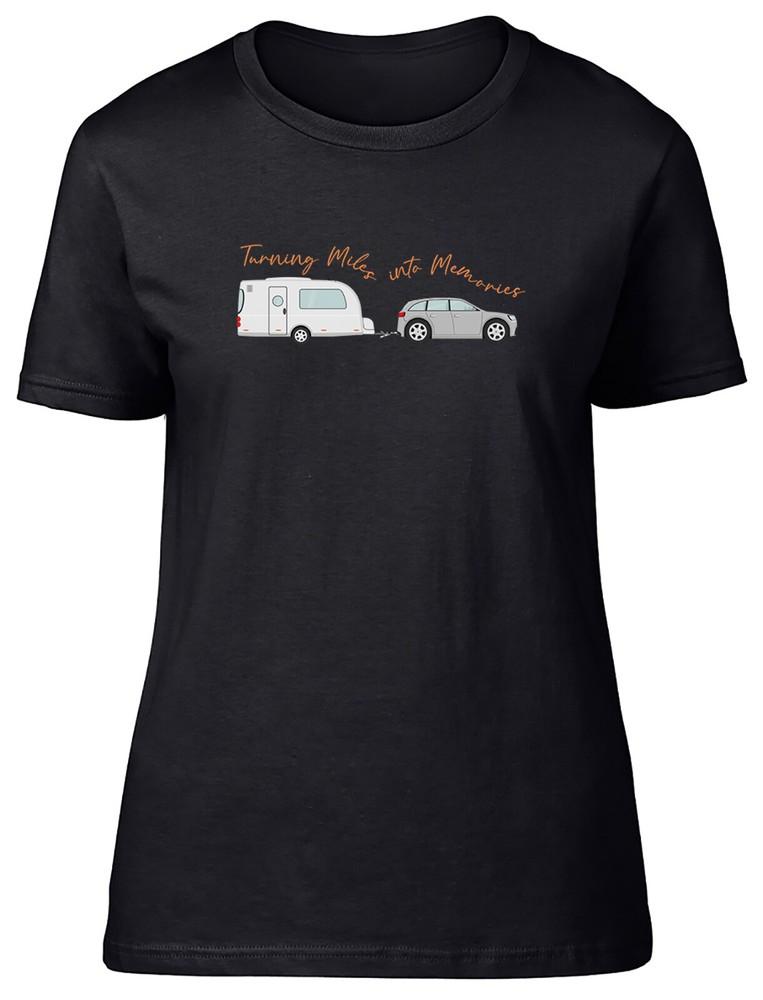 Caravan Camping Womens T-Shirt Turning Life into Memories Caravanning Ladies Tee 3XL
