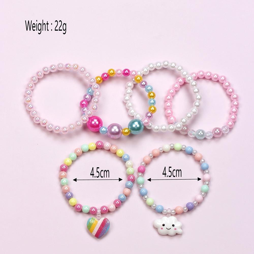 6PCS Colorful Acrylic Beaded Bracelet Rainbow Children's jewelry bracelet Colorful bracelet set