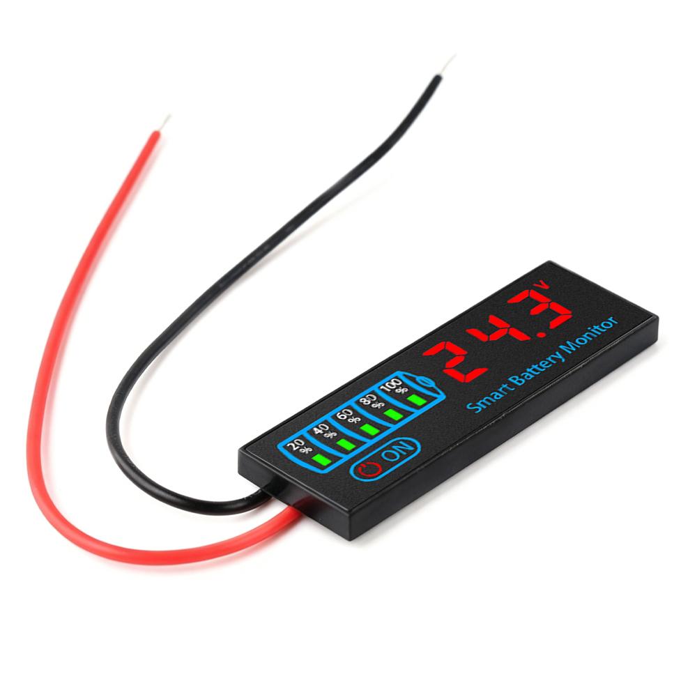 LED Battery Voltage Tester Module Battery Charge Indicator Panel Acid/Lipo Lithium Battery Capacity Board Voltage Battery Tester Red 7-40V