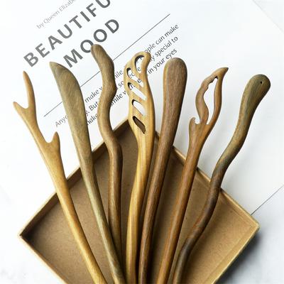 Bastoncino per Capelli Vintage Sandalo Verde Naturale Fermaglio per Capelli Donna Ragazze Clip per Capelli Spille Antichità Stile Cinese Accessori per Capelli Gioielli