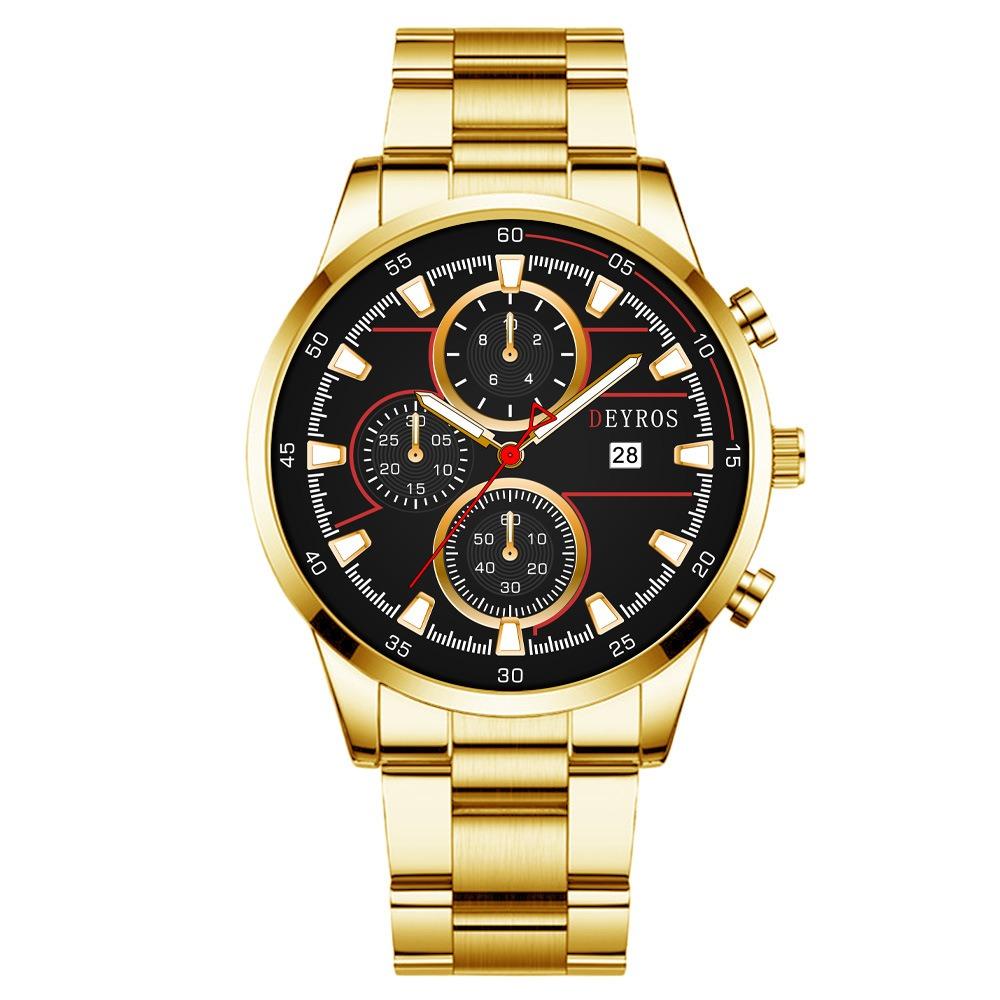 

DEYROS Fashion Men s Calendar Watch Business Quartz Casual Timepiece Black Friday Gift for Dad золотистый