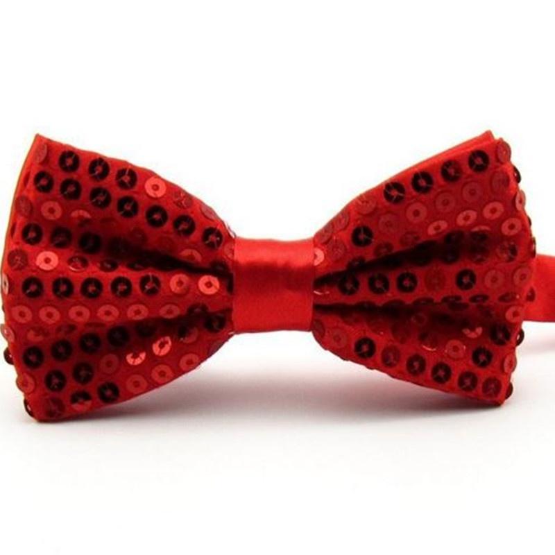 

Унисекс однотонный цветной блестящий галстук-бабочка регулируемый свадебный галстук-бабочка красный