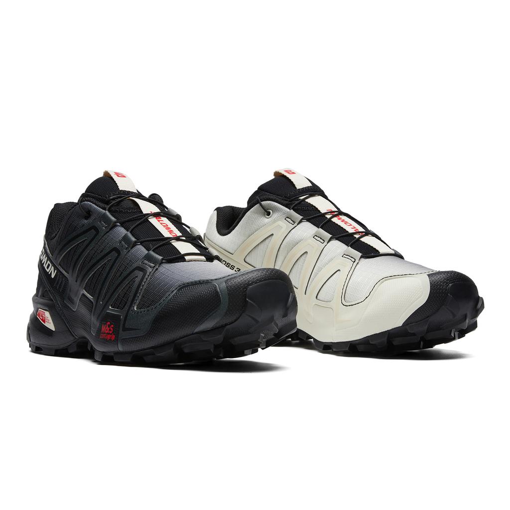 SALOMON Speedcross 3 Dual Aura Yin Yang Serie Low Top Trailrunning Schuhe Unisex Sneaker Schwarz Vanille Feuerrot 478442