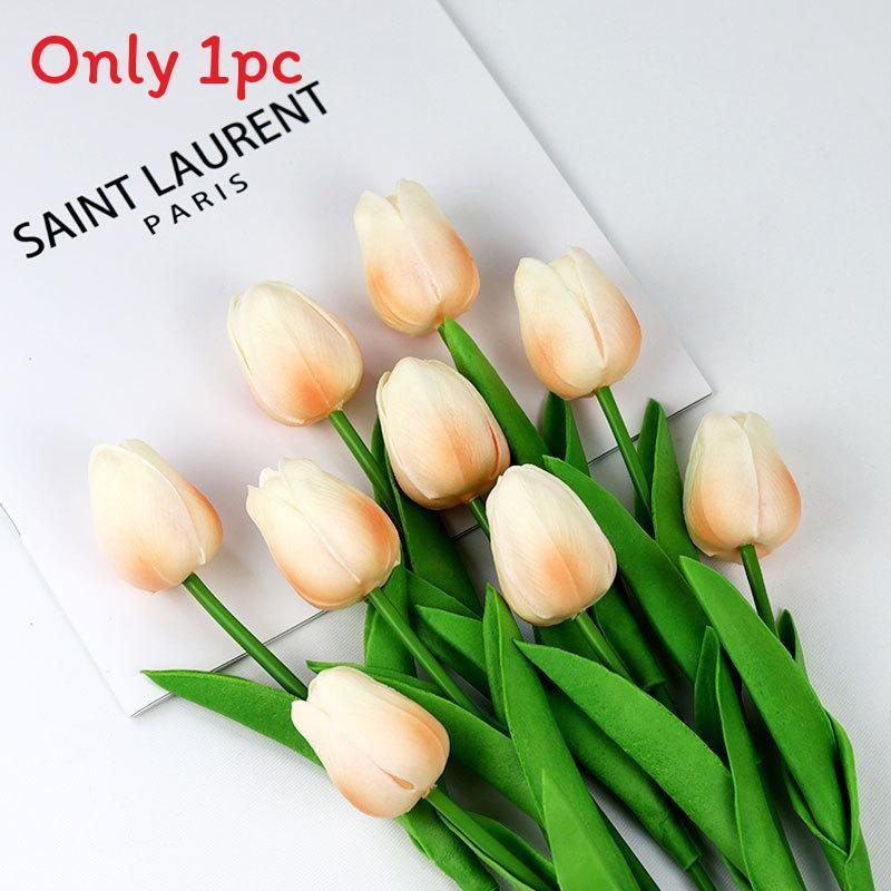 Tulip Pu Artificial Flowers For Wedding Decor Home Styling Props Photo