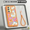 Flowers Fruits Print Lanyard Case For Samsung S26 FE A18 S25 S24 S23 S22 Ultra A54 A55 A16 A26 A36 A56 A17 A27 A37 A57 5G Bumper Cover