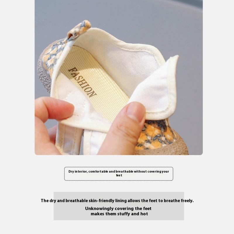 Frühling und Herbst Neue Koreanische Version Mädchen Blumen Bequeme Weichsohlige Canvas Schuhe