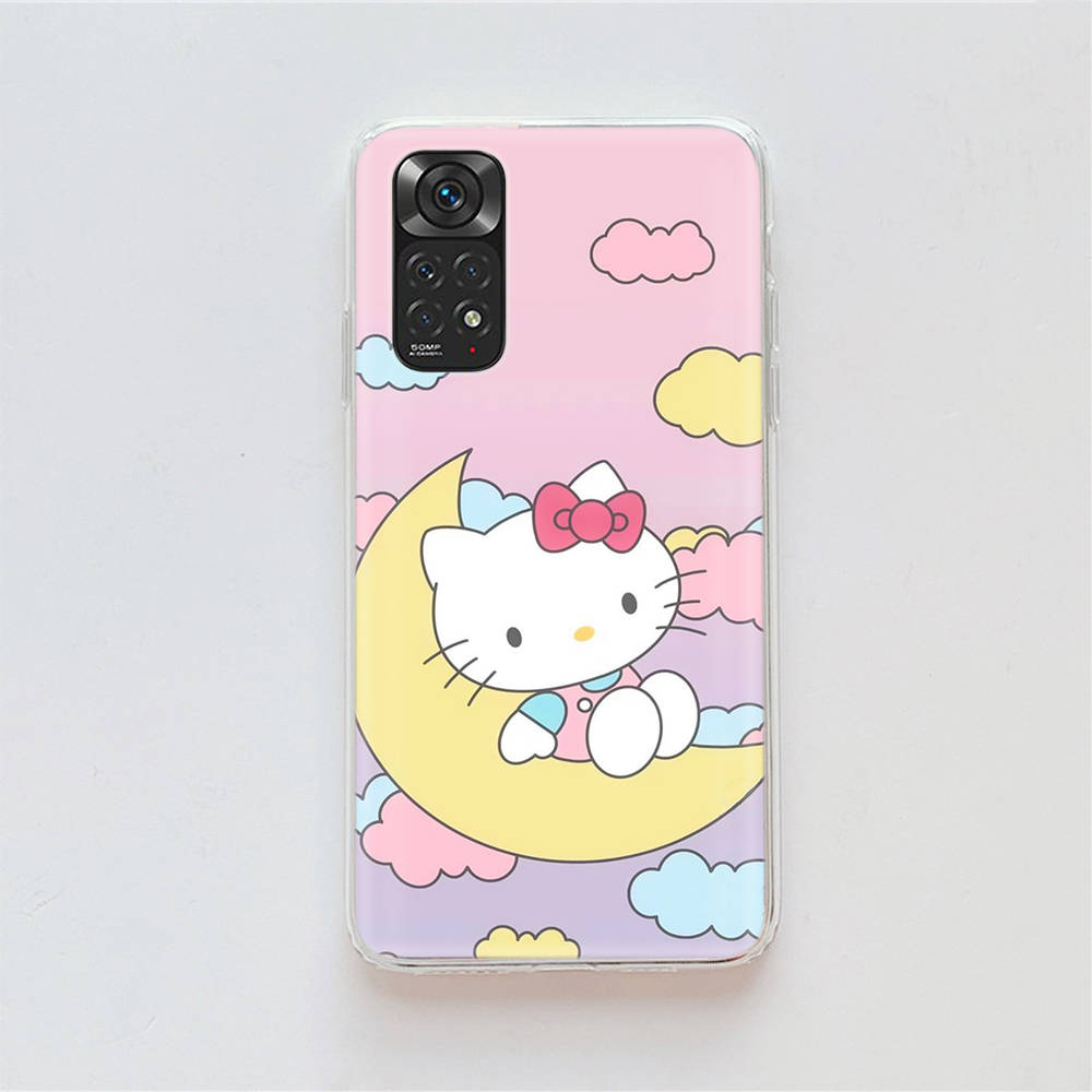 KT70 Hello Kitty Hülle für Samsung A04 A14 A23 A34 A54 M23 M33 M52 M53 Realme 10 9 C30S C35 C55 VIVO Y02S Y21 Y33S Y51 X80 Pro Klare Abdeckung