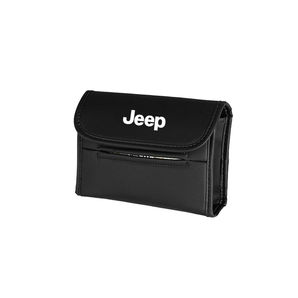 For Jeep Car Badge JEEP Emblem Styling Tissue Box Seat Back Paper Box Interior Accessories For Jeep Renegade Wrangler Compass