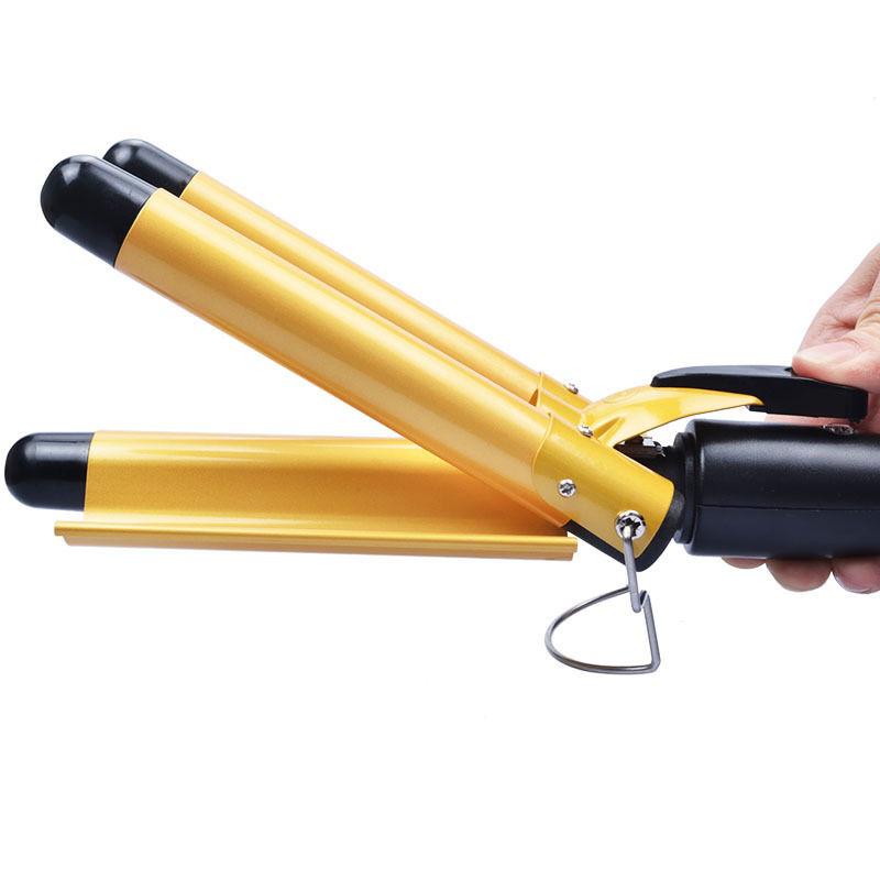 Hair Curler Triple Barrel EU Plug Digital Curling Iron Perm Splint Big Wave