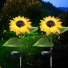 2Pack Sunflower Shape LED Solar Lights Outdoor Garden Stake Lights Warm White Decorative Lamp Waterproof Auto On Off