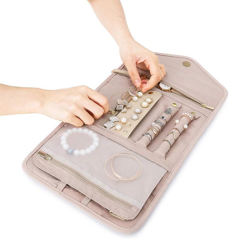1pc Portable Jewelry Storage Bag Classified Jewelry Bag Travel Jewelry Pouch Earrings Rings Hair Accessories Organizer Bags