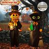 2PCS Halloween Black Cat Pumpkin Man Garden Decoration Plug