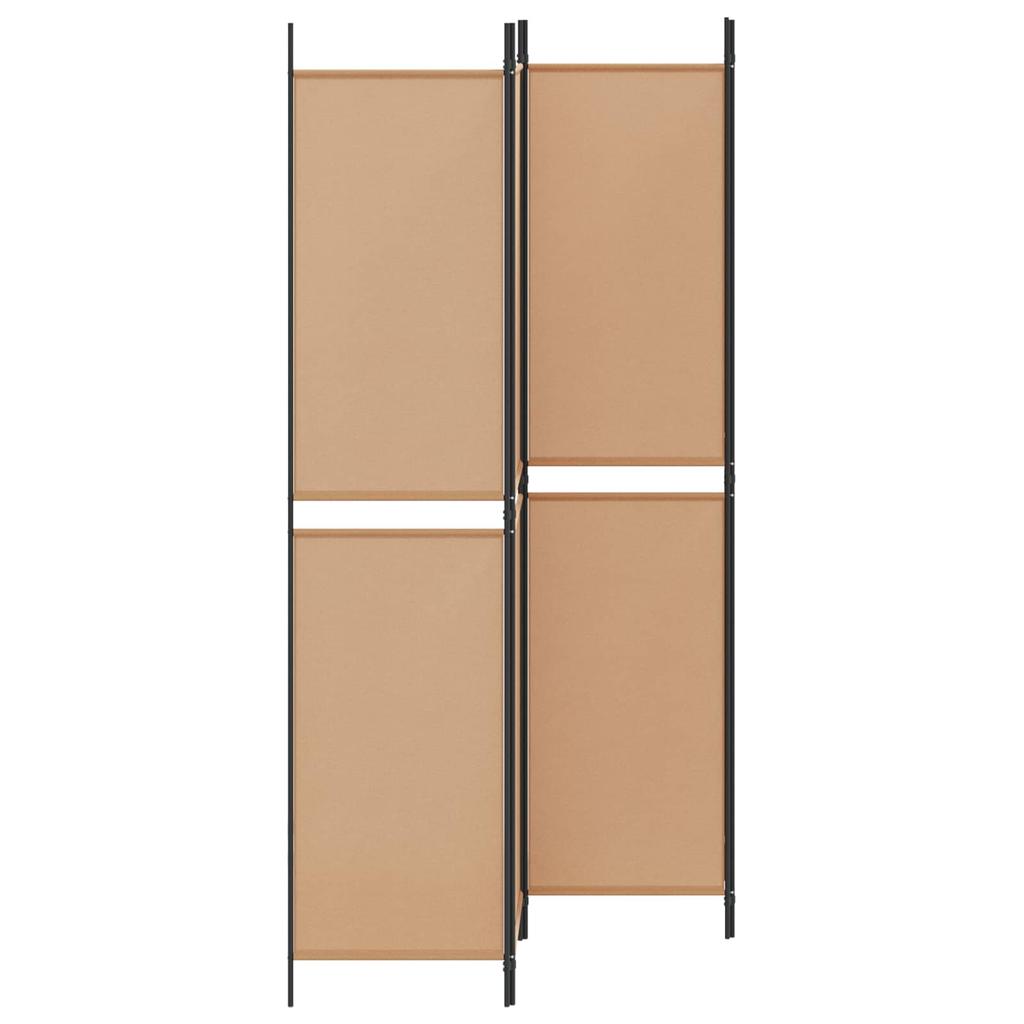 4 Panel Room Divider Beige 200 X 220 Cm Fabric