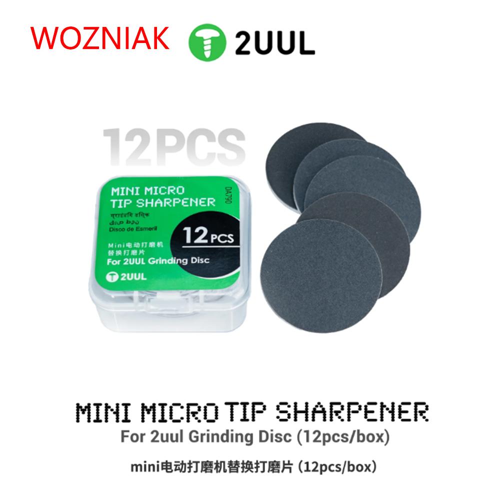 2UUL DA790 Mini Micro Tip Sharpener Grinding Disc 12PCS Box Soldering Iron Tip Polishing Pad Repair Tool Accessories FOR DA79