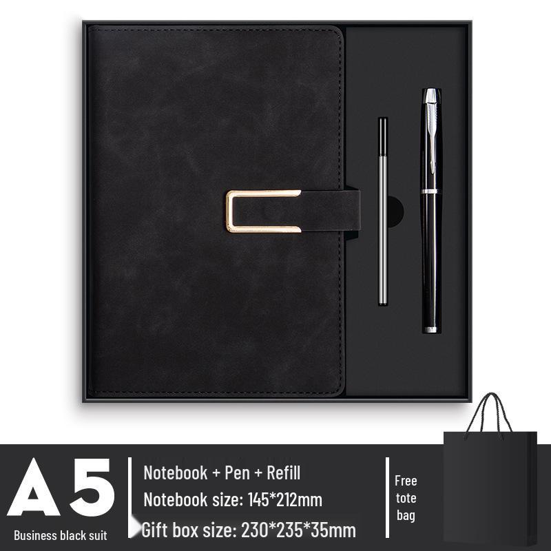 Conjunto de Cadernos A5 de Luxo: Caixa de Presente Diário de Negócios Personalizável com Opção de Impressão de Logotipo