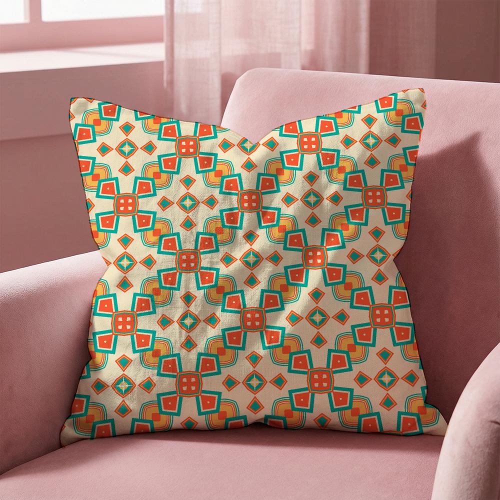 Moroccan Ethnic Pattern Cushion Cover Multi-Scene Pillow Cover for Home & Car - Reversible, Soft & Durable for Daily Use
