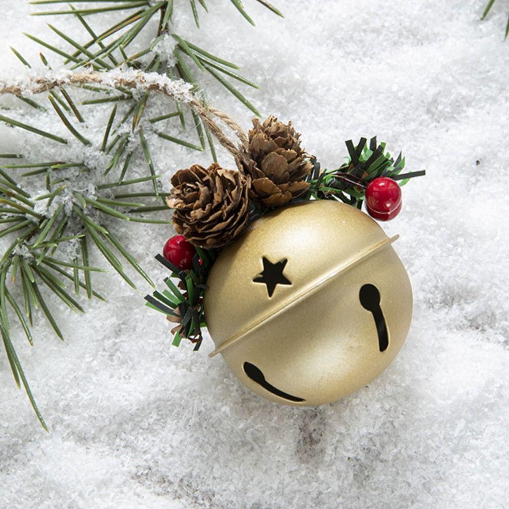 

Simulation Pine Cone Jingle Bell Pendant Iron Art Christmas Tree Decorations New Year