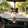 Hand Woven Ghost Decor Halloween Crochet Hanging Decoration, Handmade Ornament for Car Knitted Bag Charm Rearview Mirror, Knit Yarn Pendant