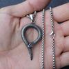 Titanium Steel European and American Retro Snake Kiss Pendant Men's Hip-Hop Necklace Trendy Fashion