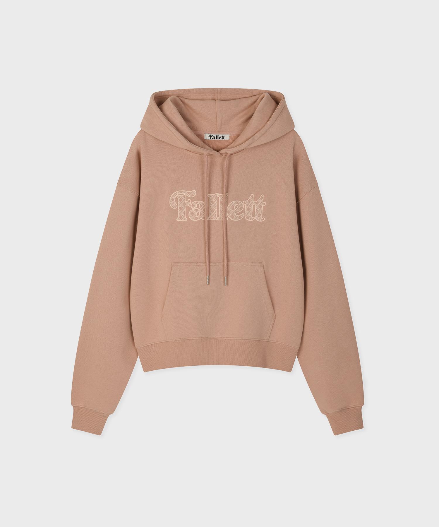 Pallet Check Story Logo Crop Hoodie Pink S