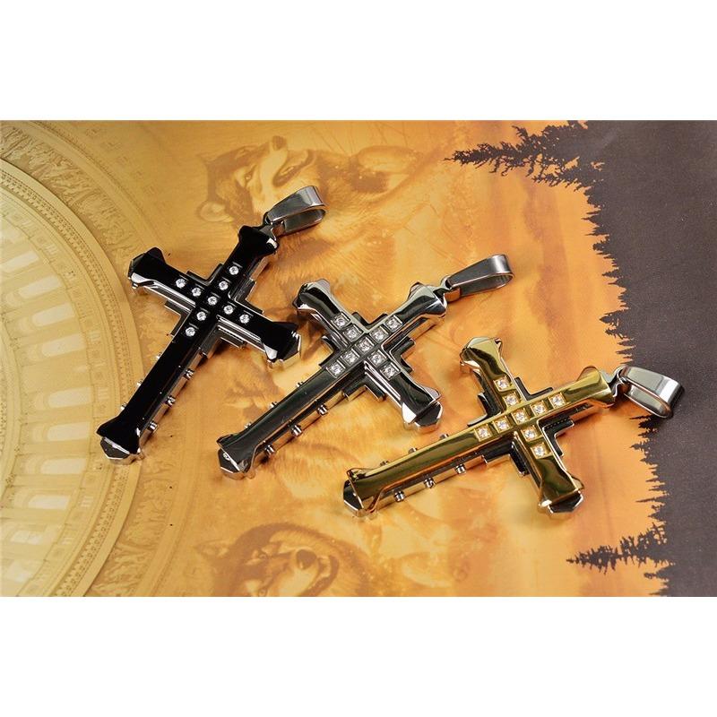 Cross Ornament Dark Knight Diamond Cross Necklace Domineering Bamboo Necklace
