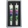 No. 3 Japanese Hand-Painted Hydrangea Flower Candles, Set of 2, for Buddhist Altar Decor #3056