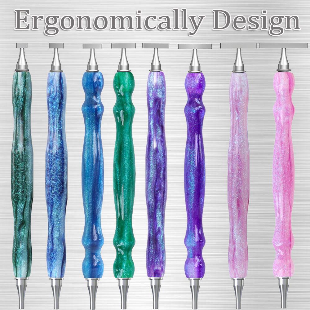 Ergonomic Diamond Painting Art Drill Bead Dot Pen Kit With Thin Thread Stainless Steels Metal Pen Heads Roller Tool Accessories
