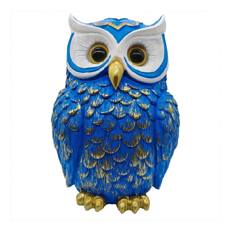 Festives Owl Sculpture Resin Bird Small Figurine Ornament for Christmas Birthday Home Office Desktop Bookshelf Decors