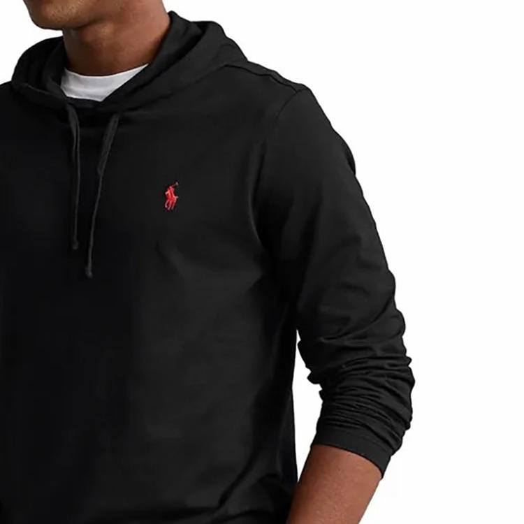 Polo Ralph Lauren SS23 Solid Color Small Pony Embroidered Casual Hoodie Men Hoodies Black 710768063-002