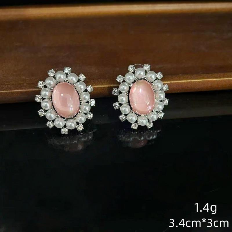 Mermaid Tears Symphony Oval Pearl Stud Earrings Fashion Elegance Temperament Earrings Light Luxury Premium Earrings