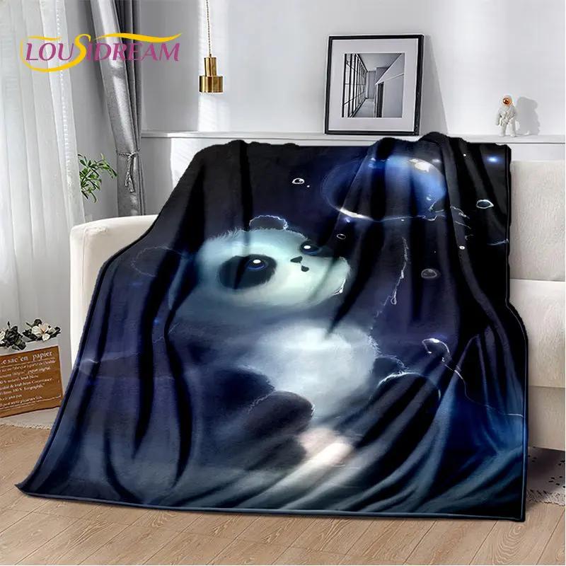 3D Cartoon Cute Panda Blanket,Flannel Blanket Throw Blanket,Kid Warm Blanket for Home Living Room Bedroom Beds Sofa Picnic Cover