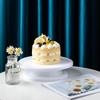 Plastic Cake Turntable White Round Cake Revolving Spinner Stand for Baking Cupcake Cookie Muffin Baking Supplies Accessories