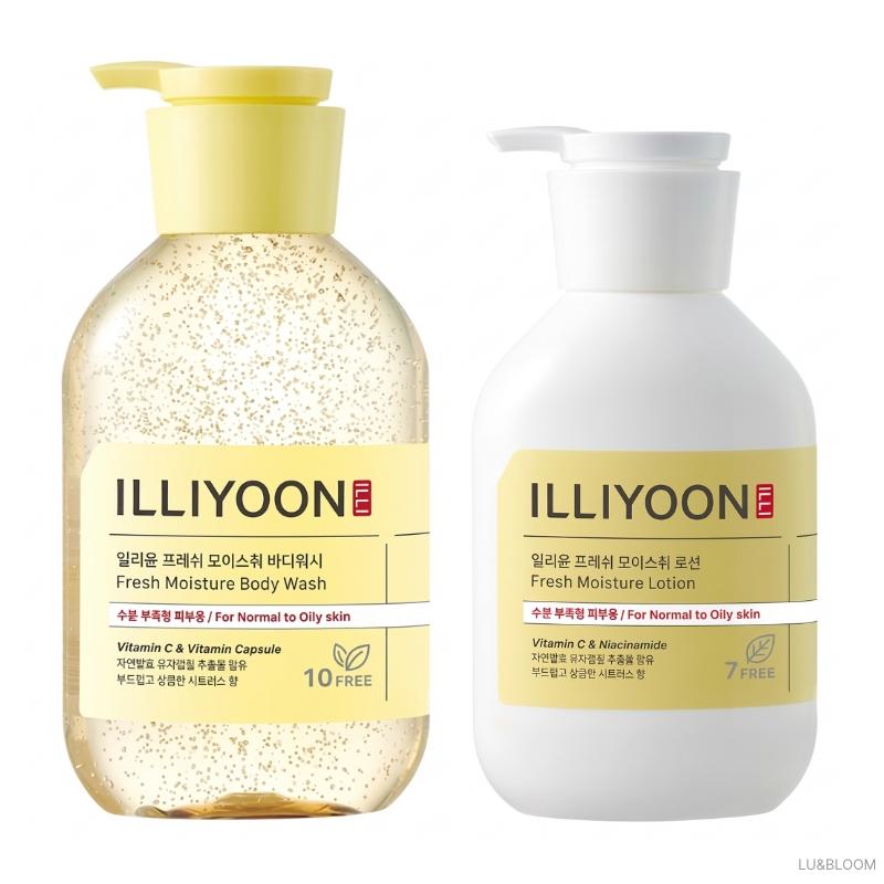 Illiyoon Fresh Moisture Body Care Set (Body Wash 500ml + Lotion 350ml) (+Free gift)