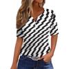 Women's T Shirt Tee Print Button Short Sleeve Daily Weekend Fashion Basic V- Neck Regular Top