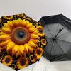 1PC Sunflower Pattern Automatic Open/Close Umbrella with Windproof, 8-Rib Sturdy Canopy, Durable Ribs, Fashionable Design, Outdoor Accessory, Fun Prin