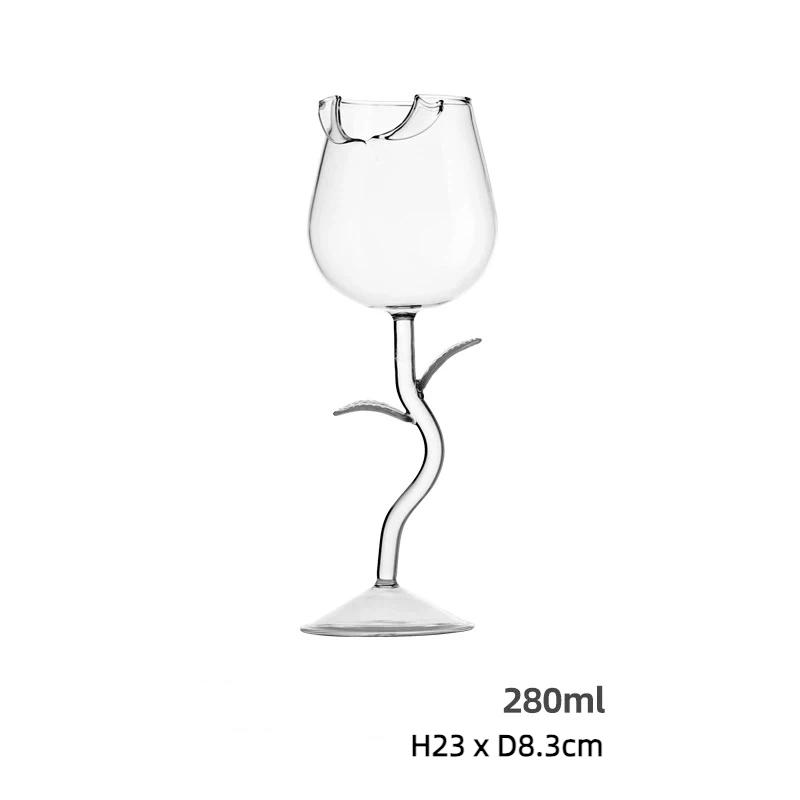 INS-Stil Rosewein-Glas, Eleganter hoher Stiel Rotwein-Kelch für Champagner, Cocktails & Romantisches Essen