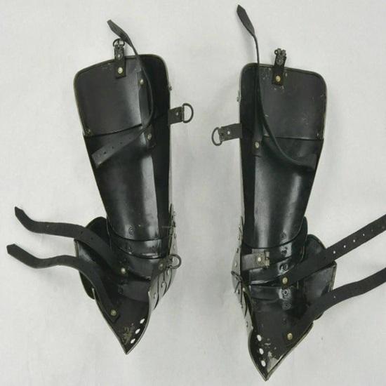 Gotická ochrana nohou Zbrojová sada Středověký rytíř Křižák Sparťanský kostým Dárek