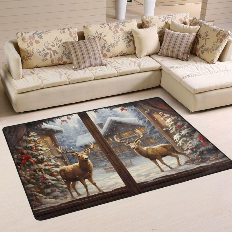 Christmas Carpet for Living Room Home Decoration Large Rugs Santa Claus Kids Room Children Bedroom Bedside Mats New Year Gifts