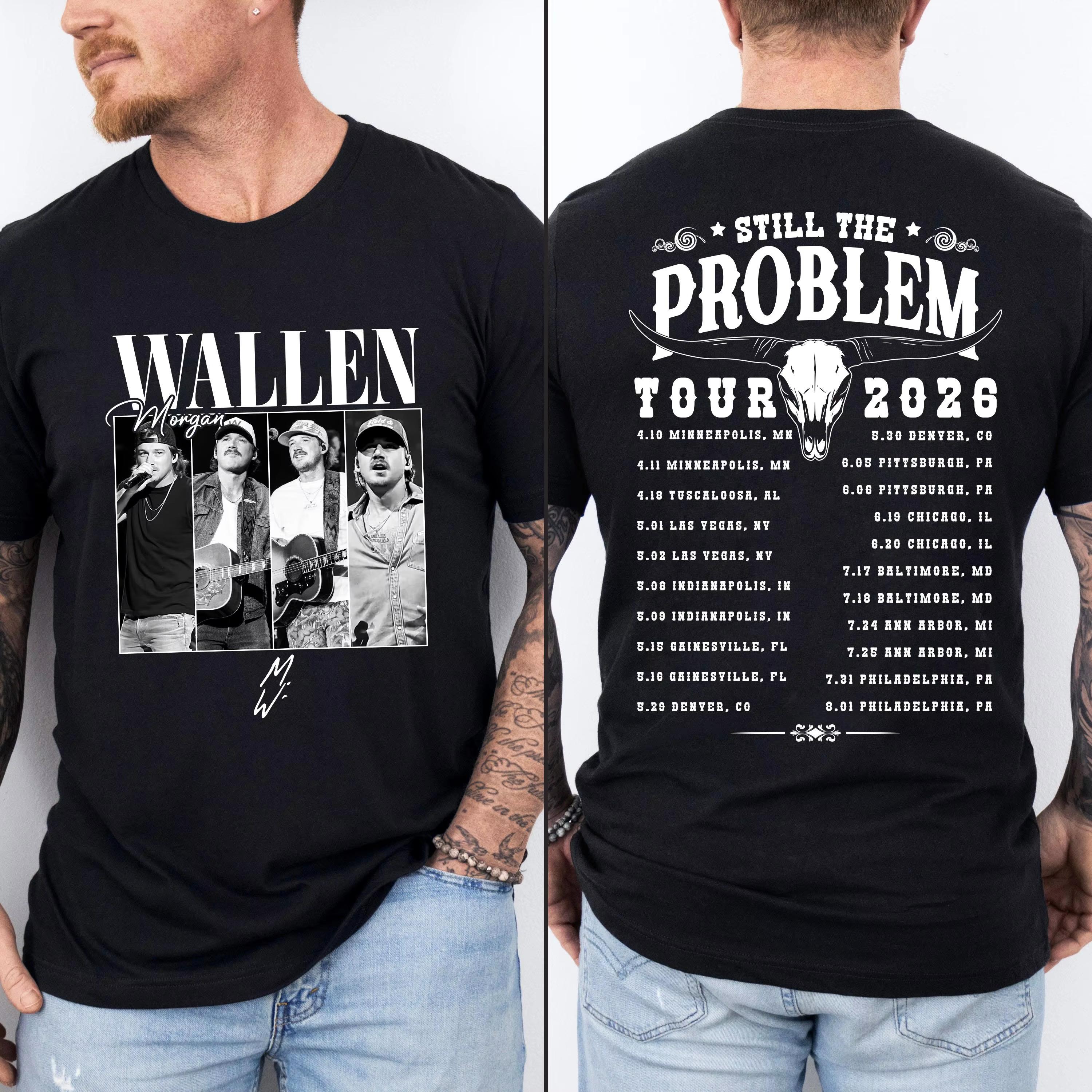 

Morgan Wallen Still the Problem tour 2026 graphics 100cotton Unisex shirt Y2K ONeck Short Sleeve Mens womens summer Tshirt S