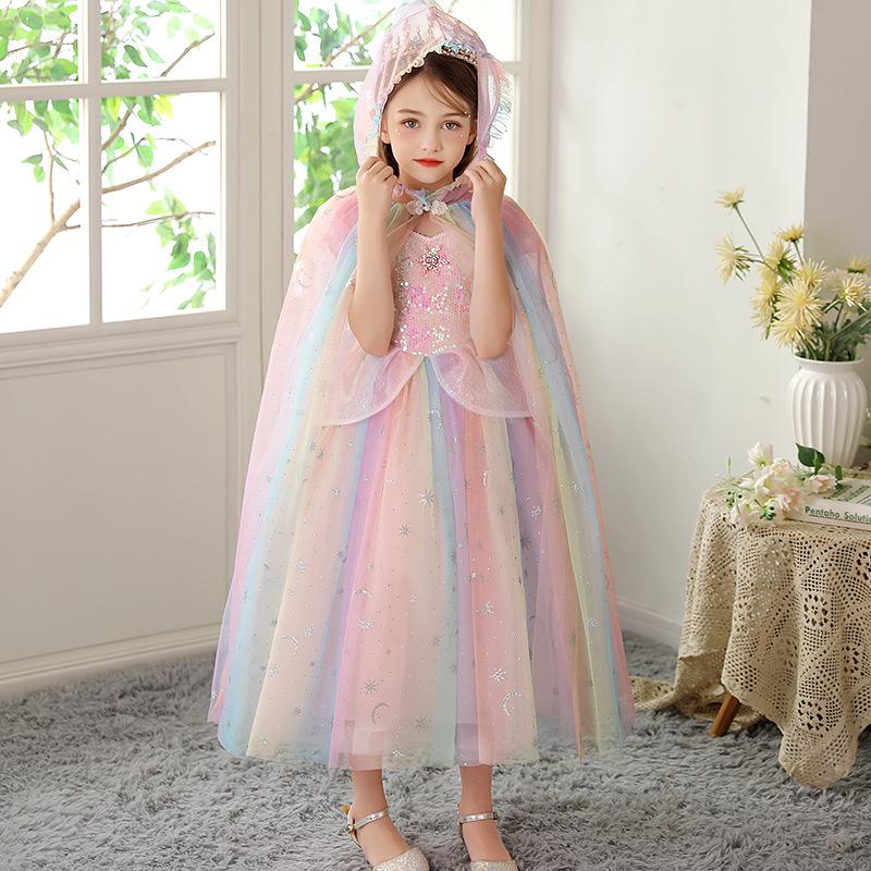 Elsa Cape Shawl: Kids' Festival Birthday Outfit & Performance Costume for June 1st Children's Day