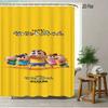 Crayon Shin-Chan Cheese & Shiro 2D Print Waterproof Shower Curtain, Cute Cartoon Bathroom Decor With Hooks