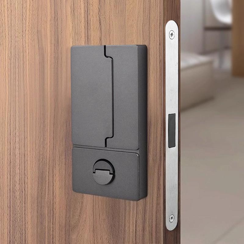 Minimalist Silent Magnetic Suction Bedroom Wooden Door Lock Embedded Swing Door Lock Without Handle Double-sided Invisible Lock