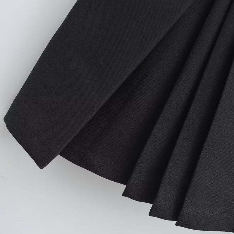 WTEMPO Kurze Faltenröcke im Preppy-Stil für Mädchen mit Gürtel Lässige A-Linien-Miniröcke mit hoher Taille und Sicherheitshose für Damen in Grau-Schwarz-Streetwear