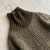 Used 90s Vintage Made in Italy 100% Wool Knit Blouson Khaki 50