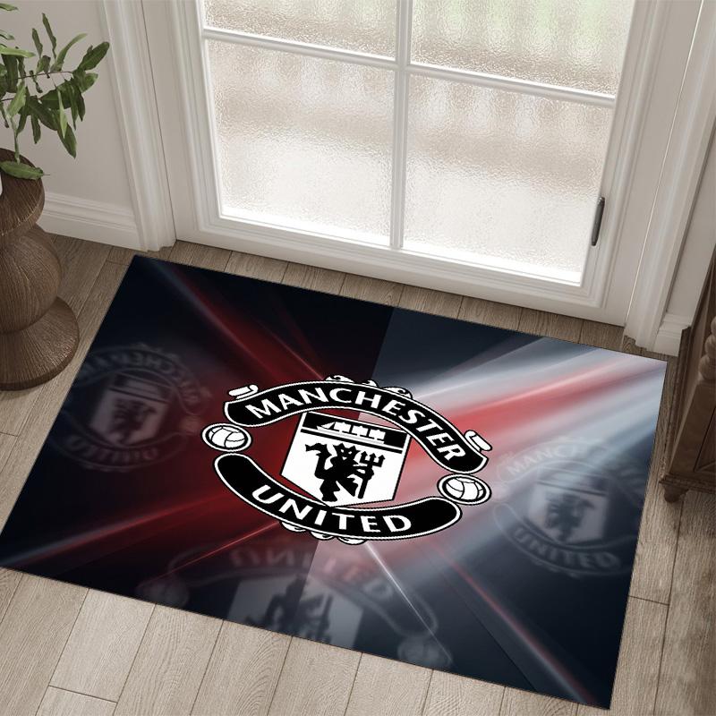 Manchester United FC Design Crystal Velvet Carpet Cozy Non?Slip Printed Rug For Bedroom Living Room Entrance