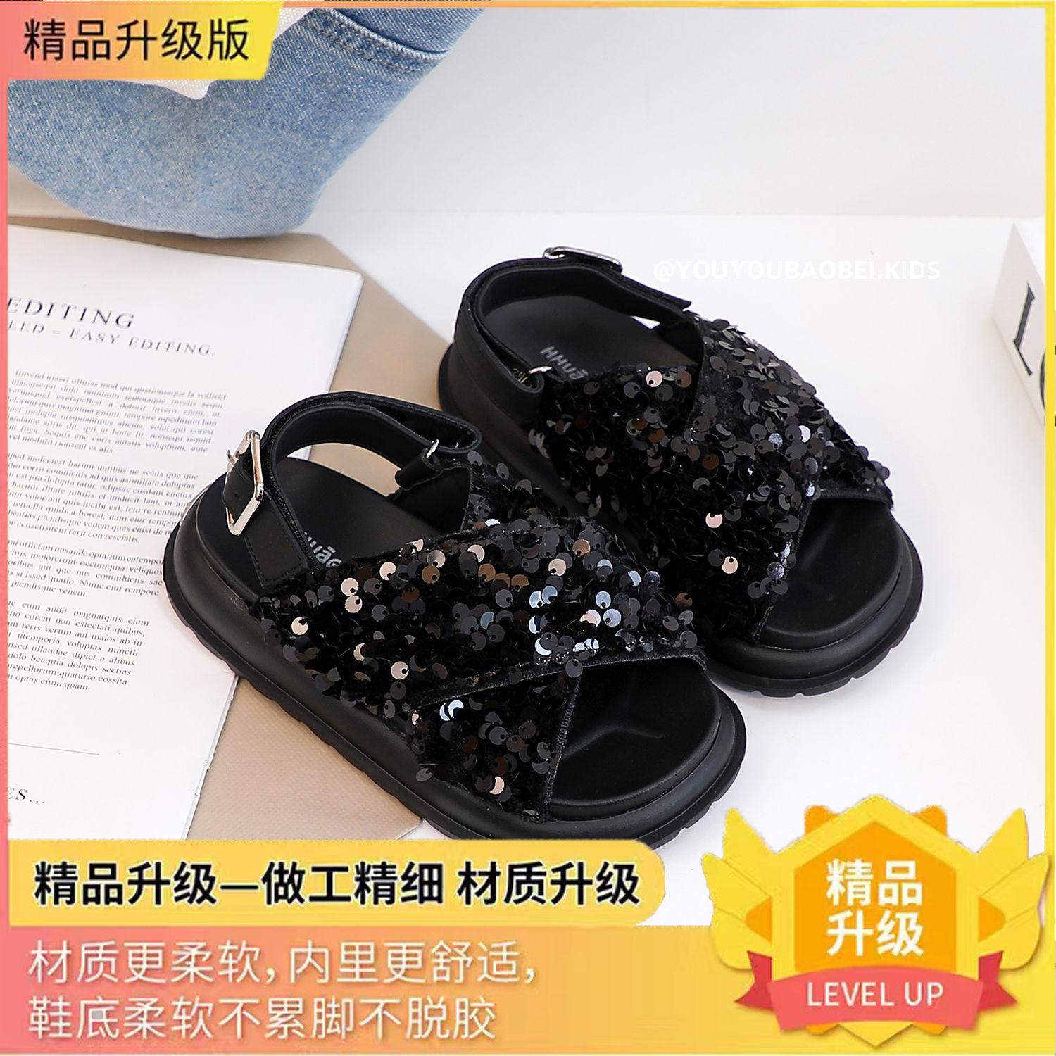 

Сандалии для девочек-интернет-звезд, летняя новинка, детская пляжная обувь с открытым носком, мягкая подошва, модный стиль принцессы для девочек 005 26 yards inner length 16.5cm