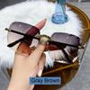 Klassische Vintage Quadratische Sonnenbrille Frau Gradienten Spiegel Rahmenlose Sonnenbrille Weibliche Retro Mode Randlose