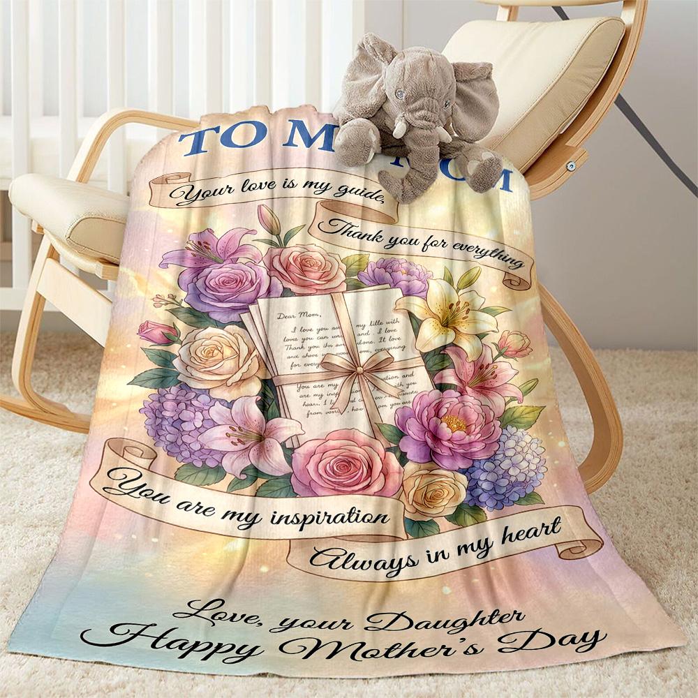 Mother's Day Love Letter Blanket Suitable for sofas,travel, living rooms also a good gift for friends and family Suitable for all seasons.