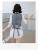 Elegant 2025 Spring/Summer Two-Piece Set: Solid Shirt + Denim Vest