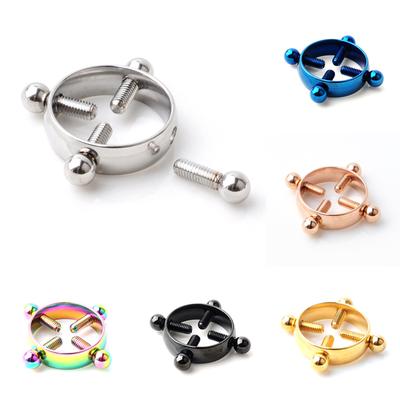 1Pcs rondes en acier inoxydable non Piercing Nipple Bague Bouclier Body Piercing Jewelry